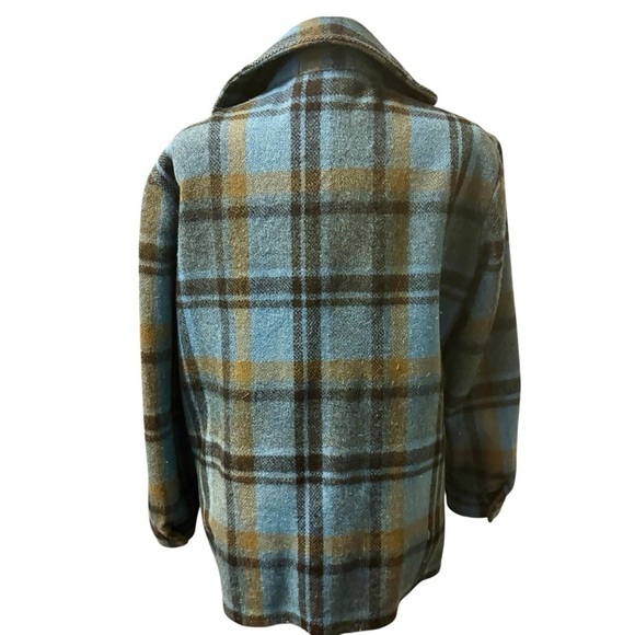 Vintage Canadian Camper Wool Mohair Blue Plaid Coat/Shacket, size Small Womens - Picture 10 of 11